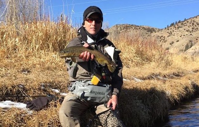 winter fly fishing for brown trout